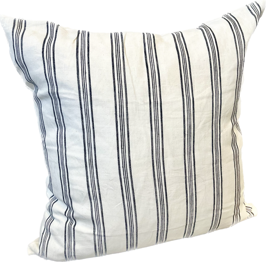 Black & White Stripe Linen Pillow