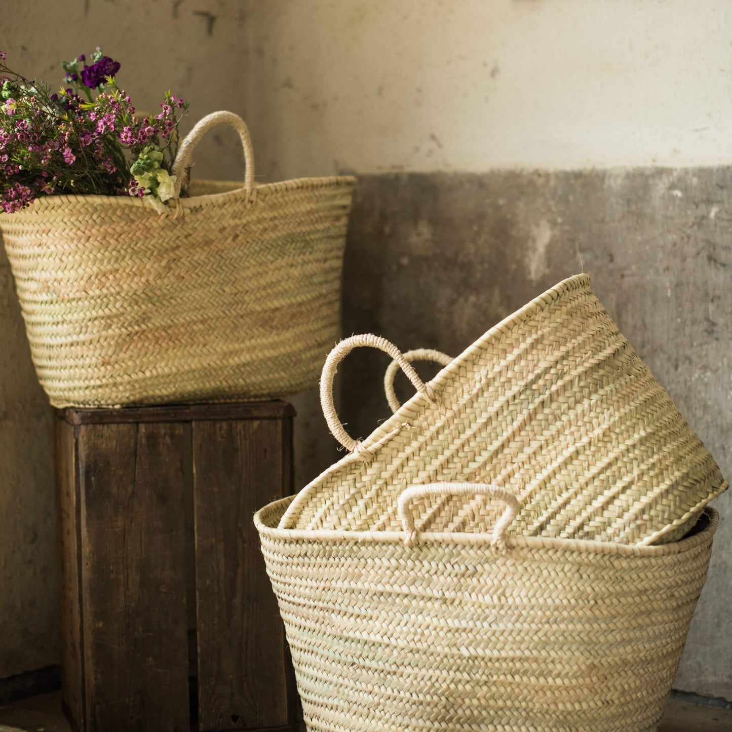 Sisal handled baskets