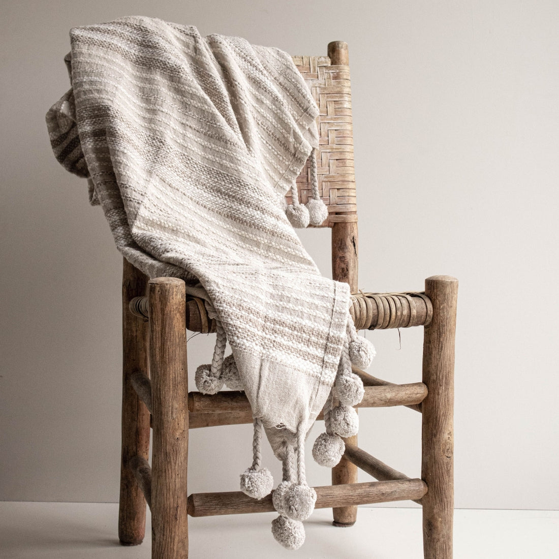 Hand Woven Robbie Throw Taupe