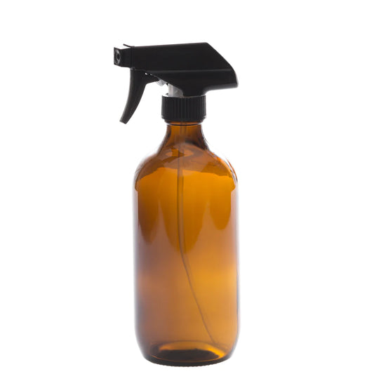 Amber Glass Bottle with Trigger Spray