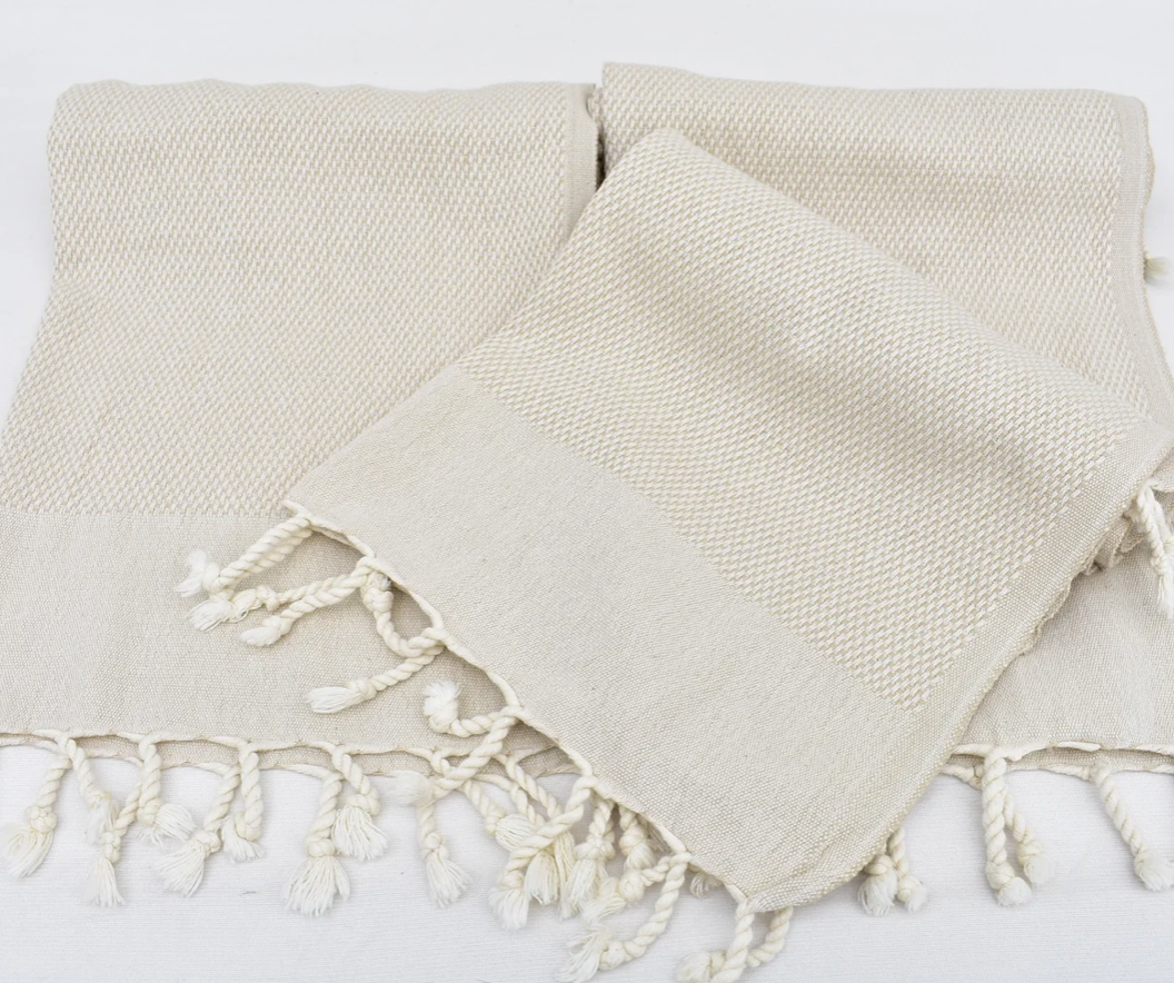 Beige Turkish Hand Towel