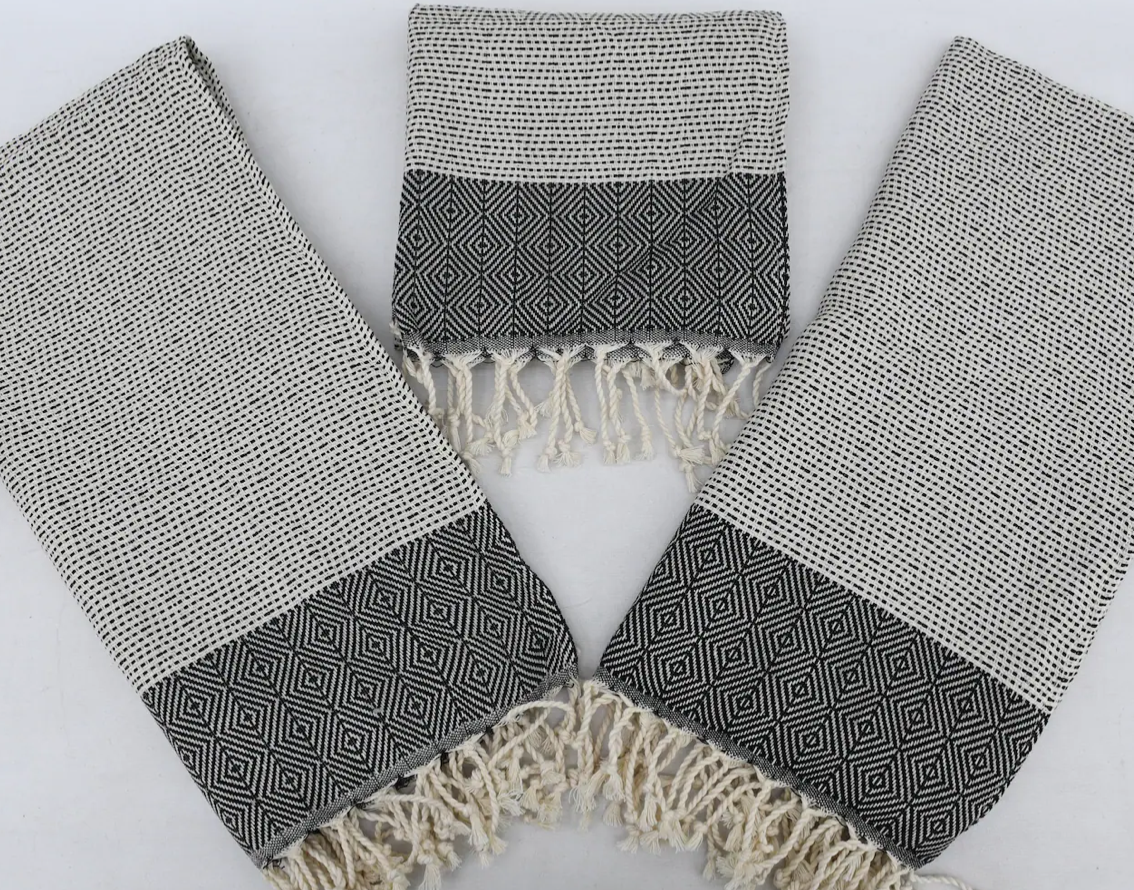 Black Diamond Turkish Tea Towel