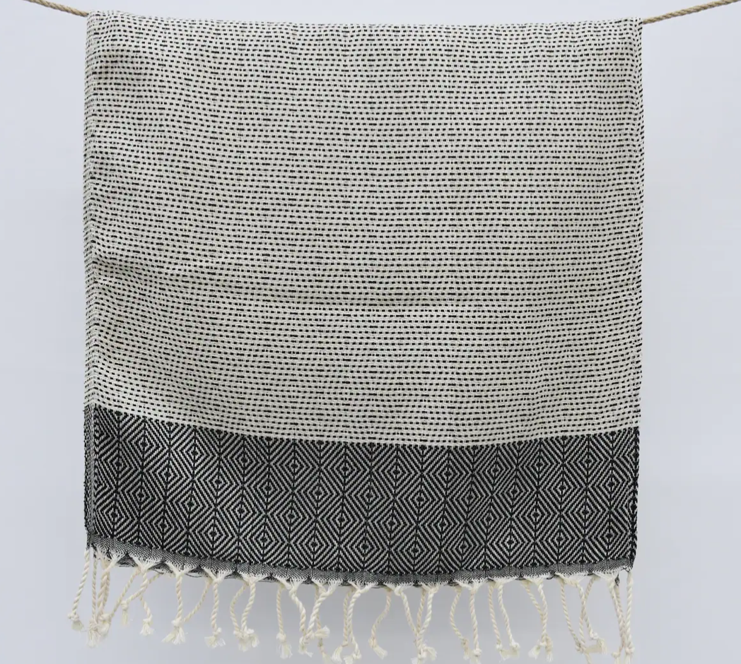 Black Diamond Turkish Tea Towel