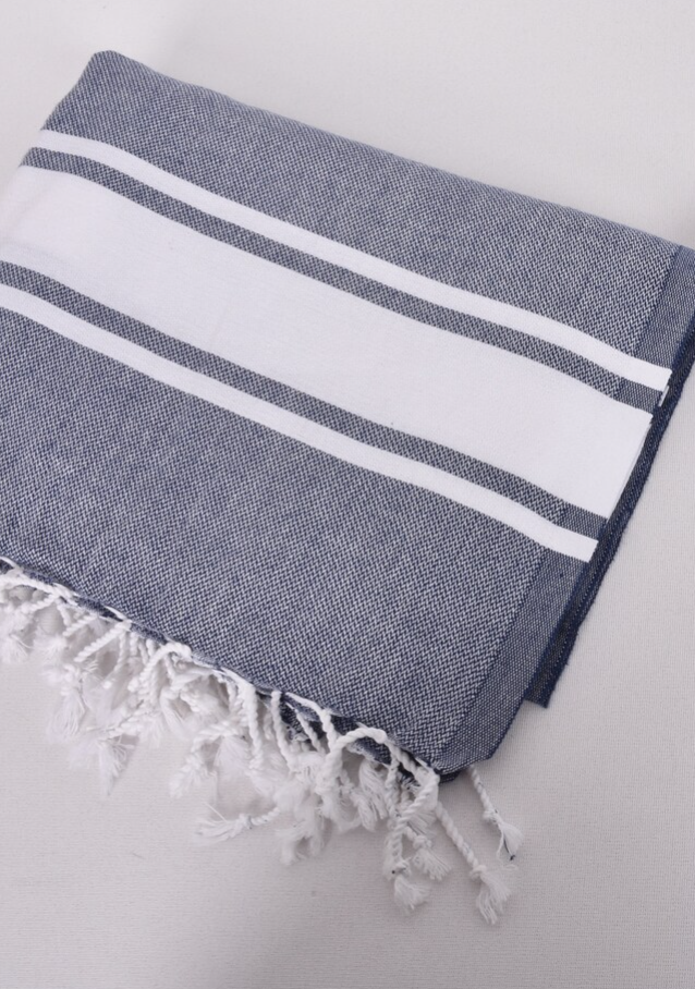 Navy & White Turkish Tea Towel