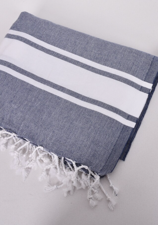 Navy & White Turkish Tea Towel
