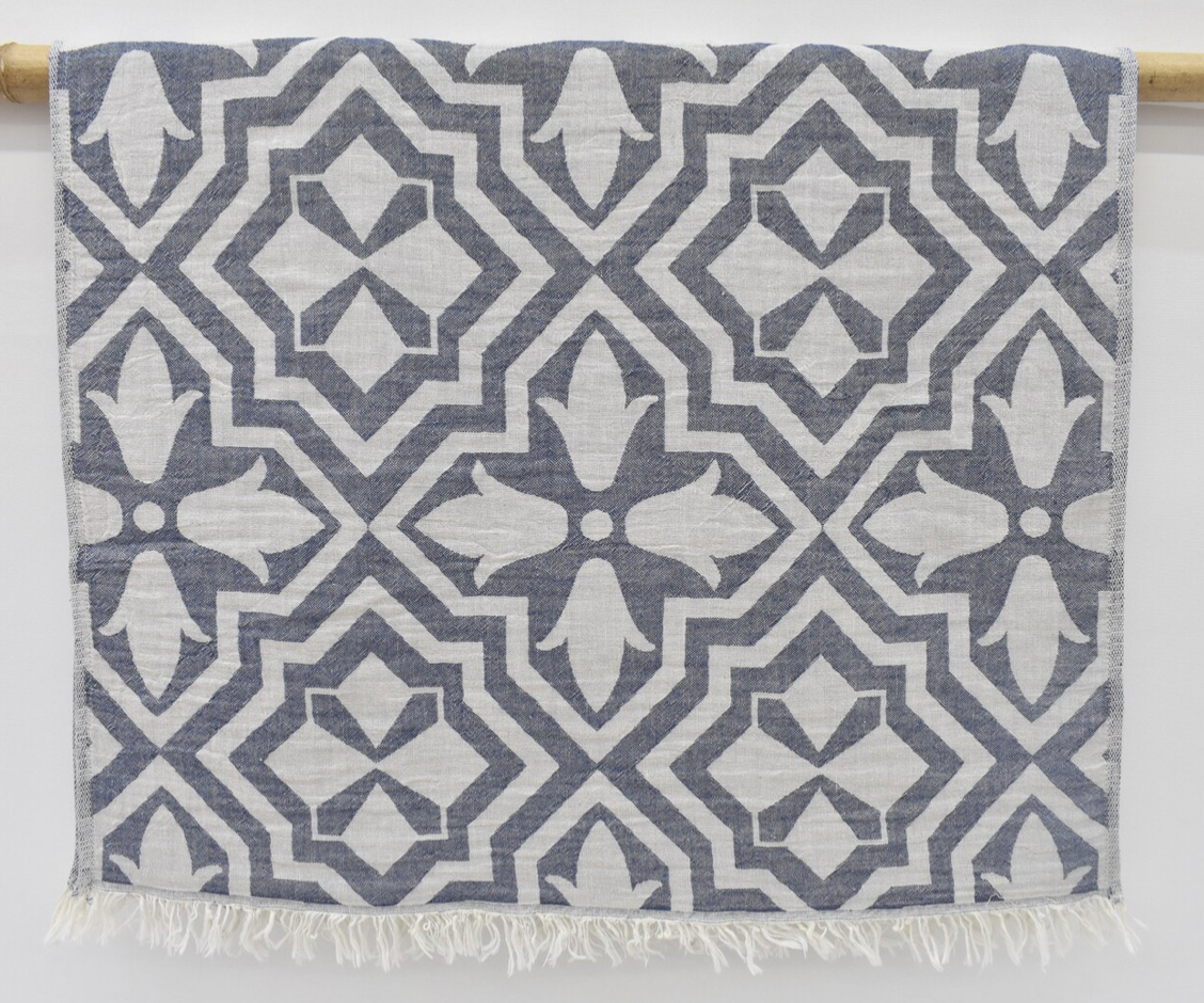 Navy & Linen Turkish Dish Towel