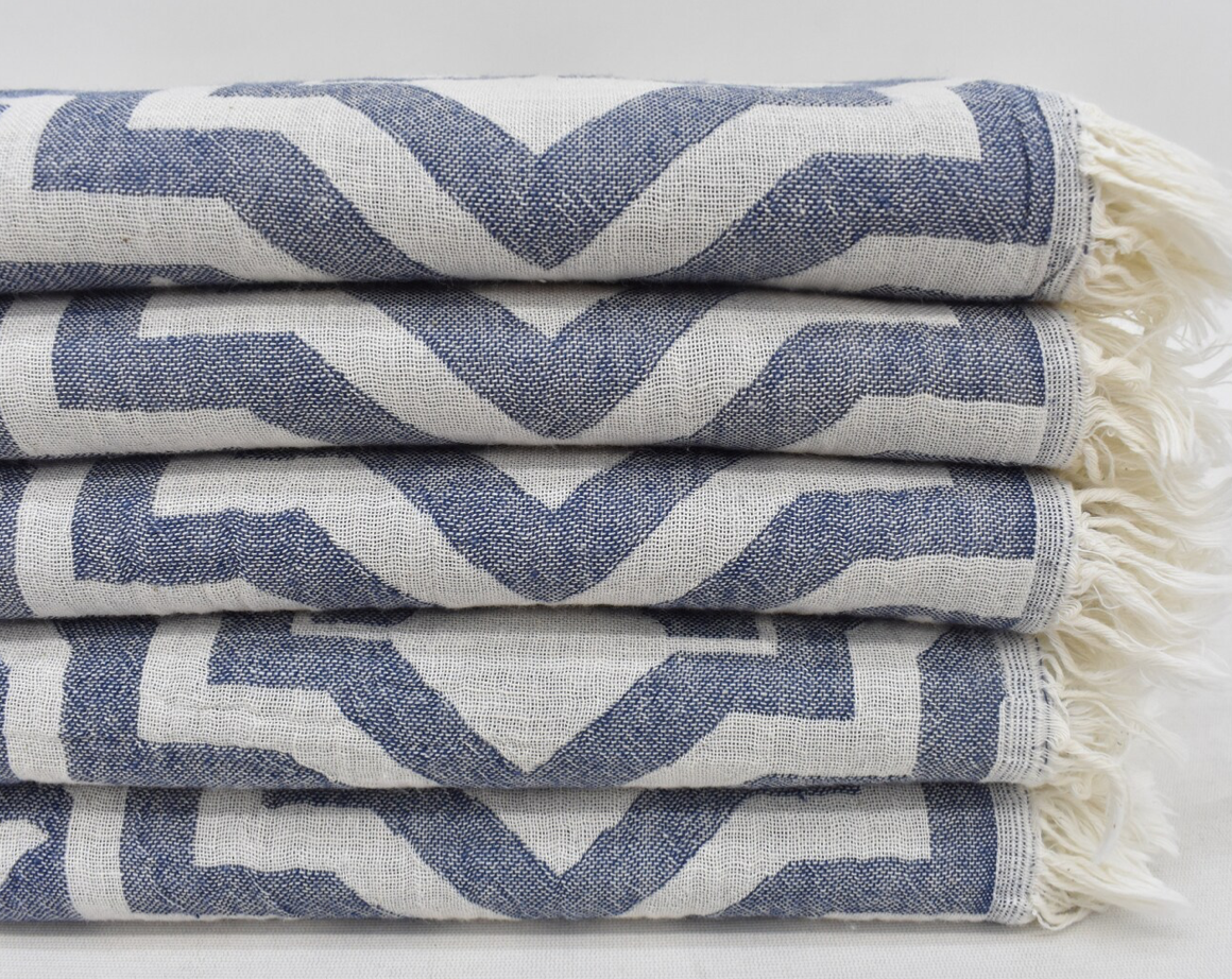 Navy & Linen Turkish Dish Towel