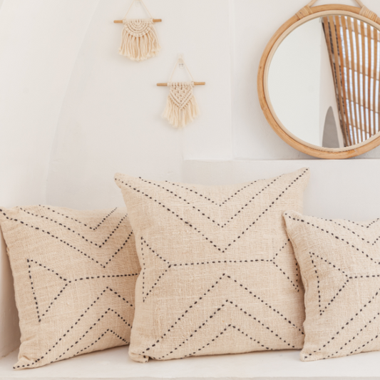 Kaia Hand Stitched Cotton Throw Pillow