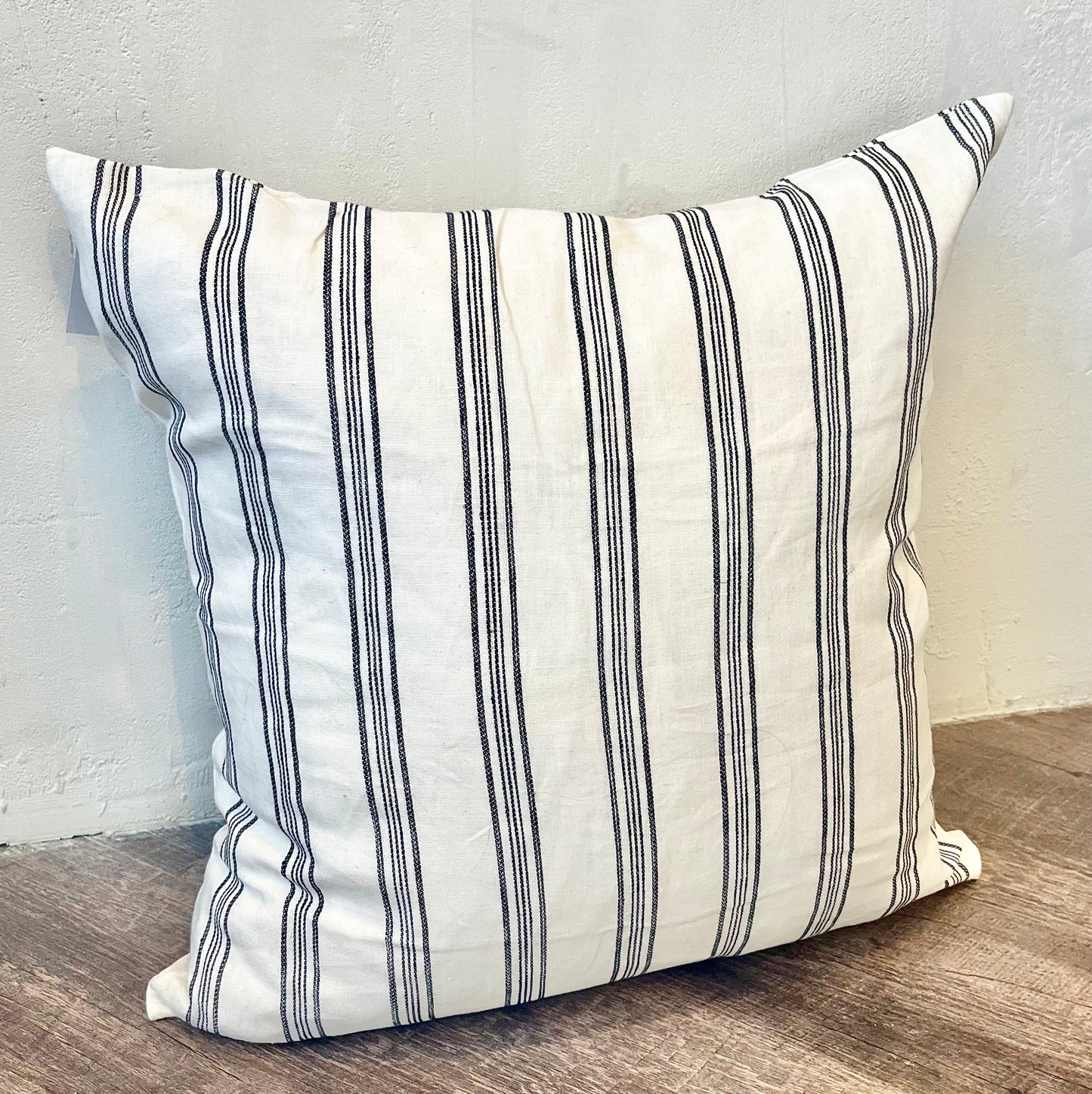 Black & White Stripe Linen Pillow