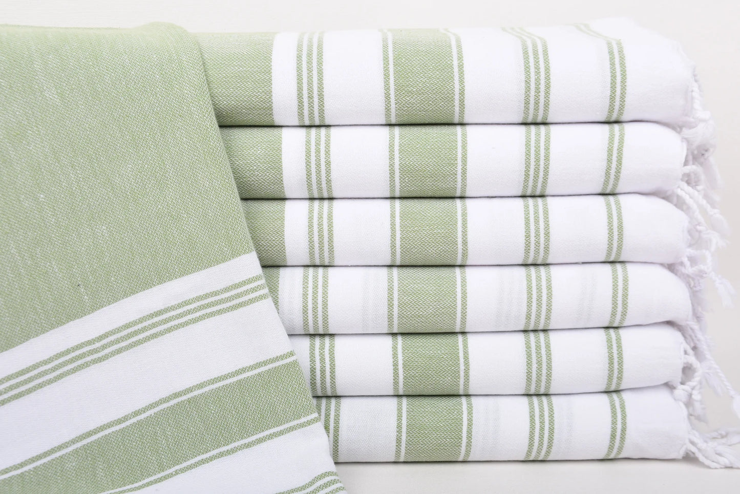 Green Stripe Turkish Towel