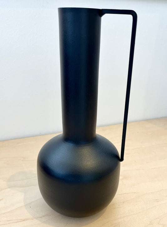 Matte Black Metal Vase