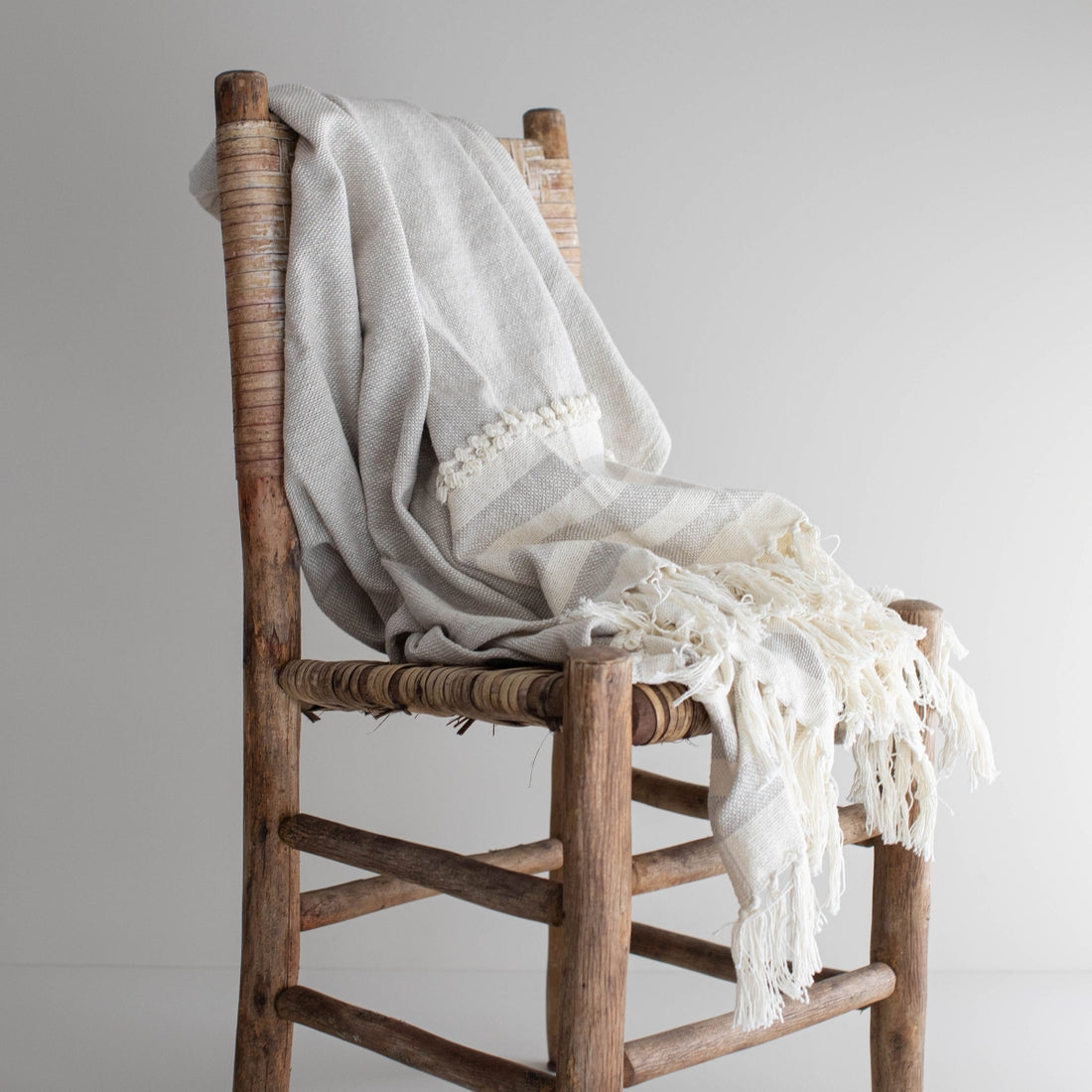 Hand Woven Roan Throw Gray