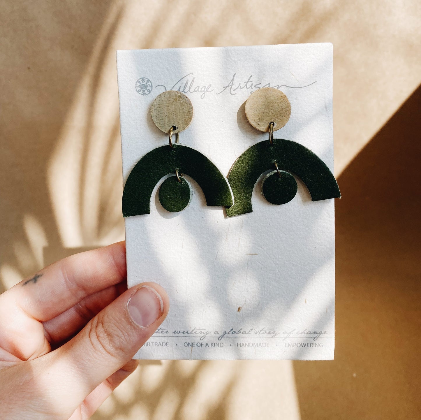Arch Leather Earrings