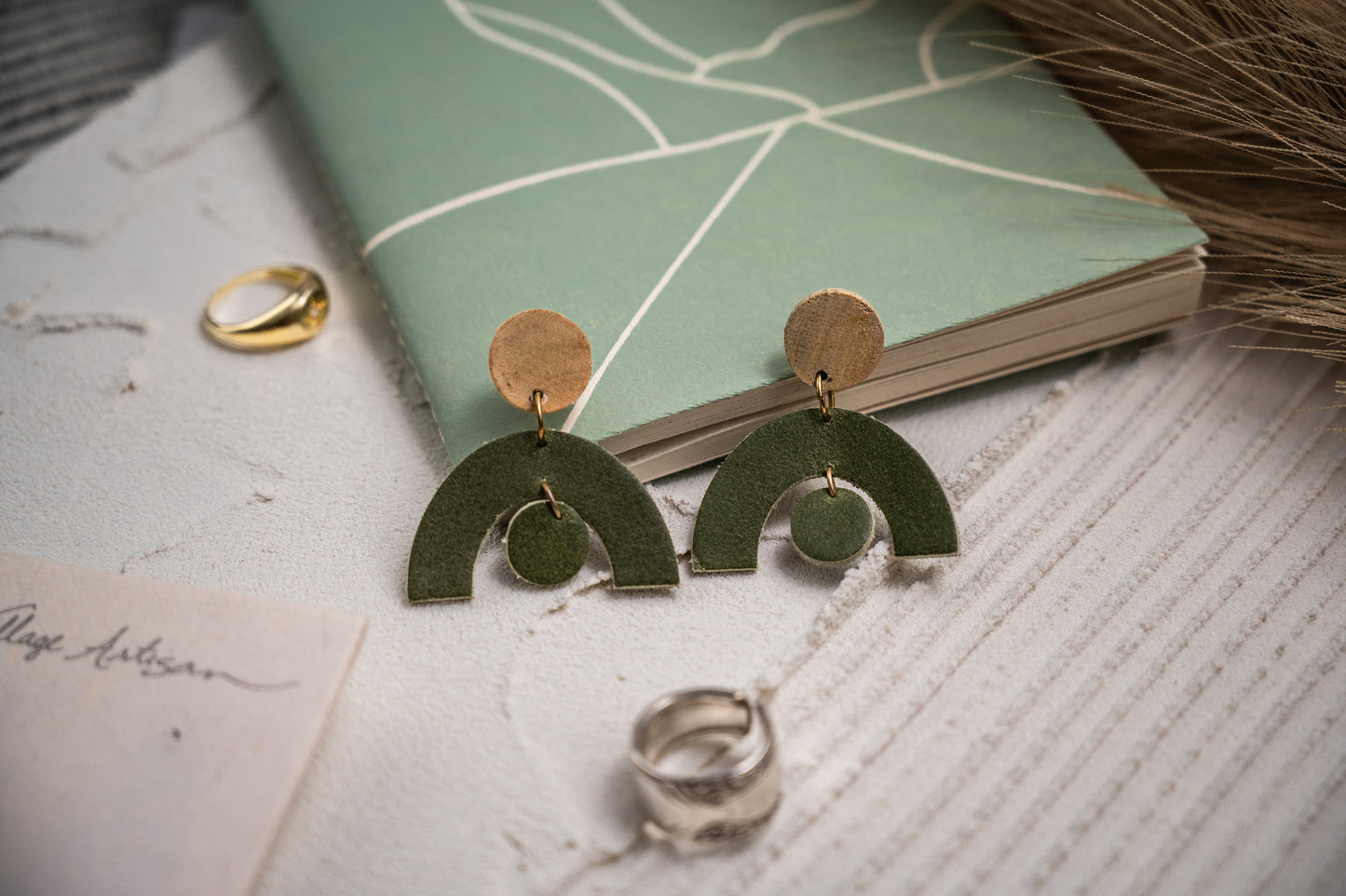 Arch Leather Earrings