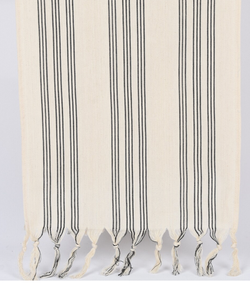 Black & Cream Striped Turkish Tea Towel