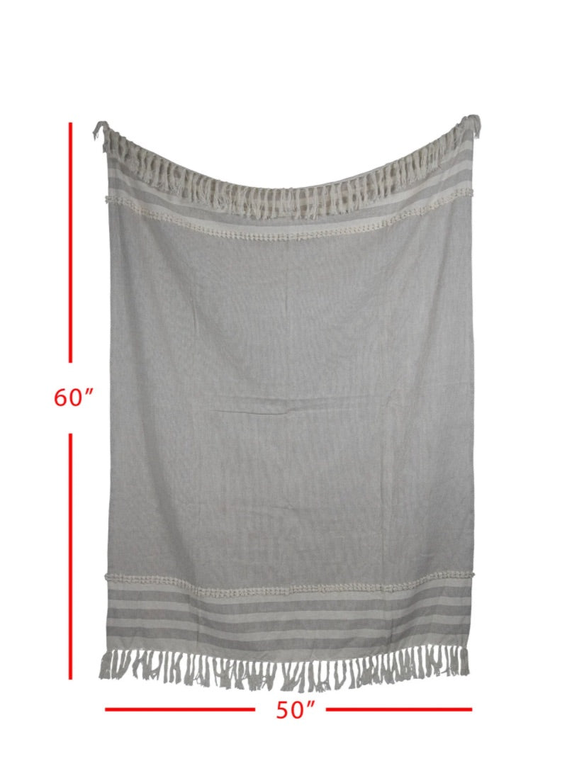 Hand Woven Roan Throw Gray