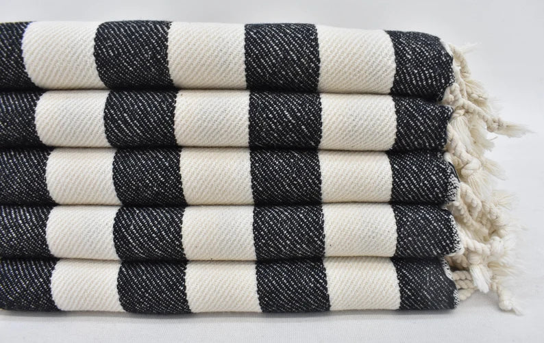 Black Striped Turkish Dish Towel