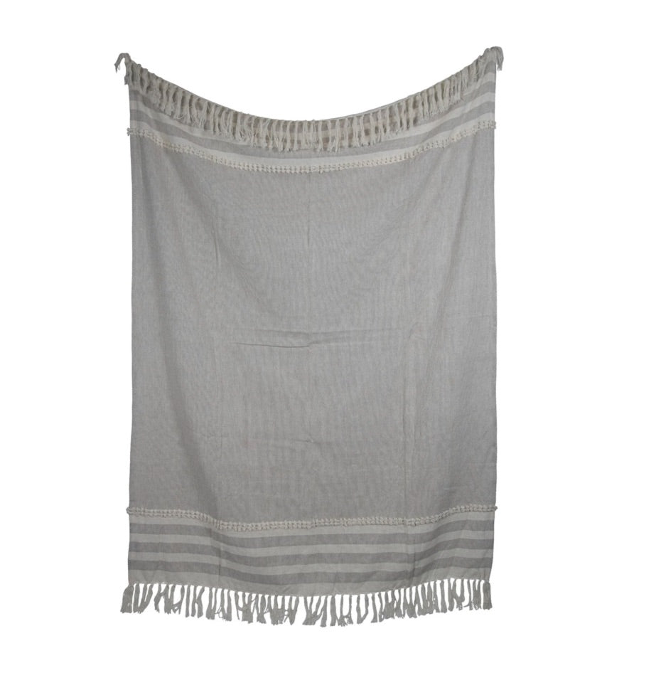 Hand Woven Roan Throw Gray